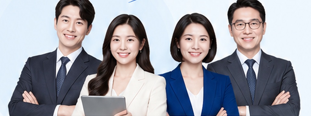 보험학교 보험점검 상담을 상징하는 가상의 전문가 팀 이미지